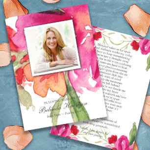 Cartes de prières Floraux d'aquarelle Maxi