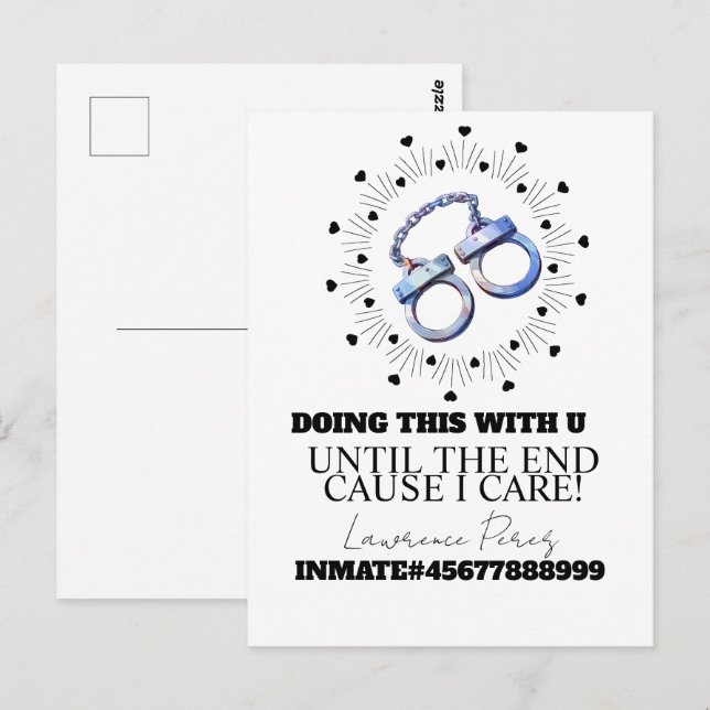 Cartes de prison à longue distance en détention Me (Devant / Derrière)