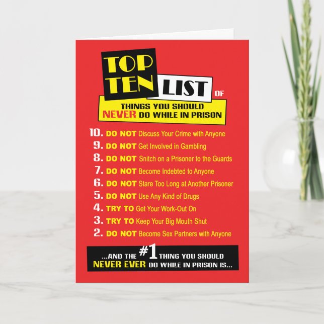 Cartes de prison - Top Ten (Devant)