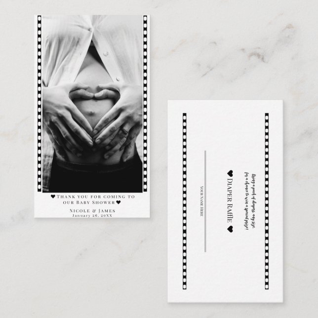 Cartes de prix photo du Baby shower de calculette  (Devant / Derrière)