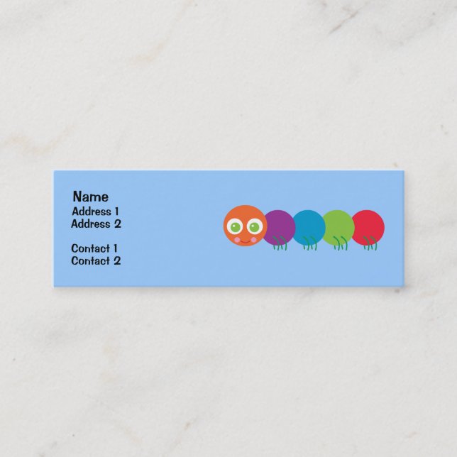 Cartes de profil Cute Rainbow Caterpillar (Devant)