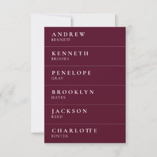 Cartes de profil de 6 invités mini-réception Bourg