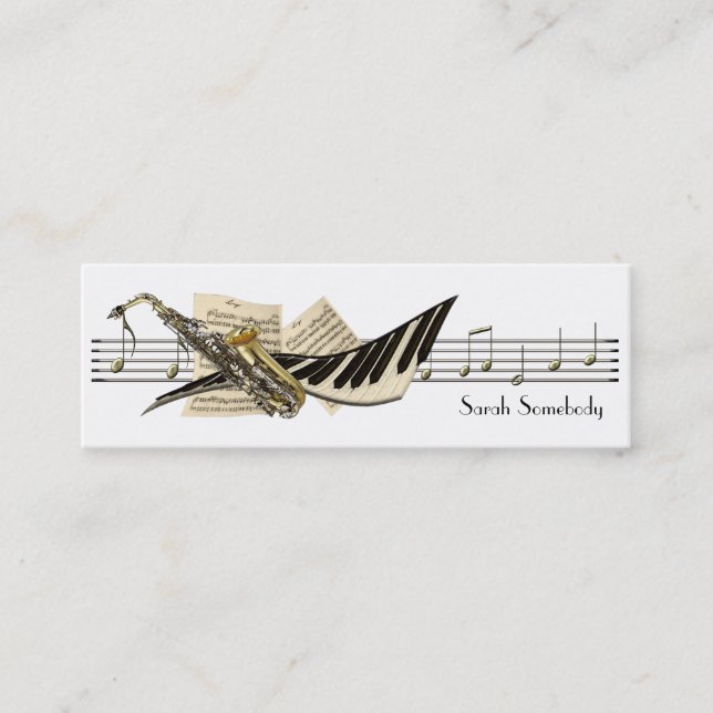 Cartes de profil de conception de musique mini (Devant)