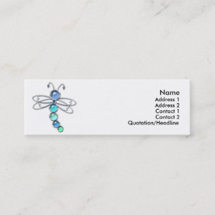 Cartes de profil de libellule en métal et en verr