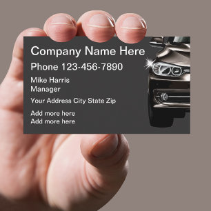 Cartes de profil d'entreprise automobile