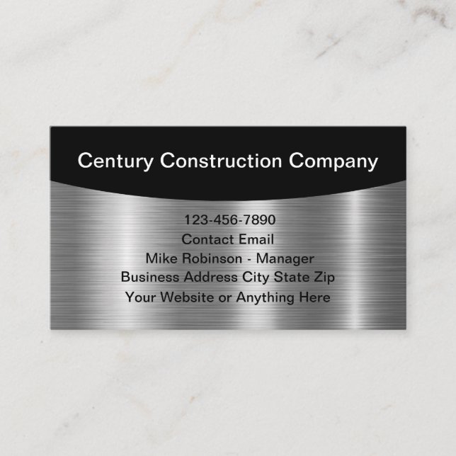 Cartes de profil d'entreprise de construction élég (Devant)