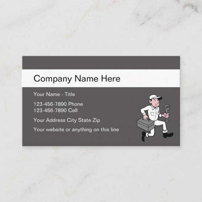 Cartes de profil d'entreprise de plomberie simple (Devant)