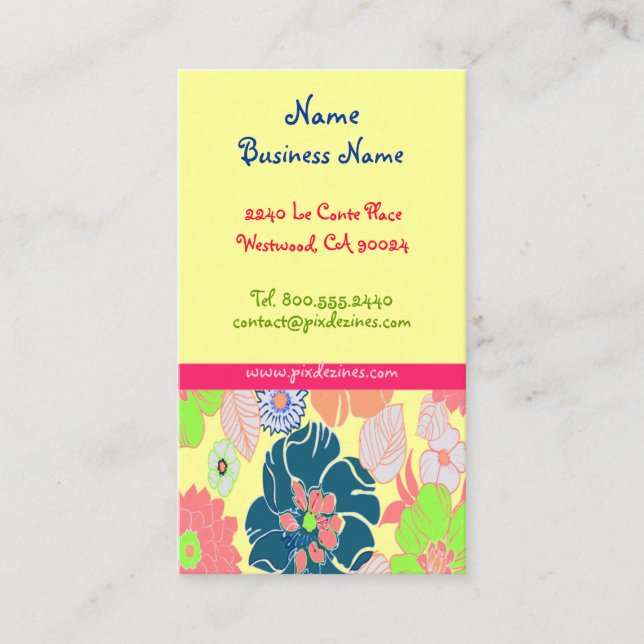 Cartes de profil du pavot à glace à fleurs rétro (Devant)