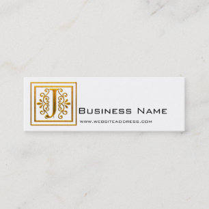 Cartes de profil Monogram Golden J Elegant