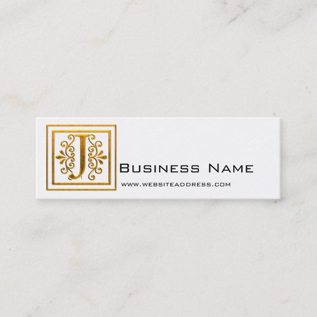 Cartes de profil Monogram Golden J Elegant (Devant)