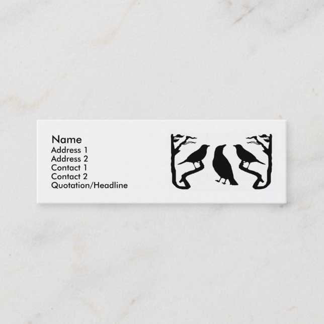 Cartes de profil Silhouette des oiseaux (Devant)