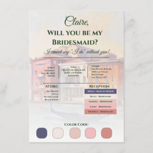 Cartes de proposition de demoiselle d'honneur de V
