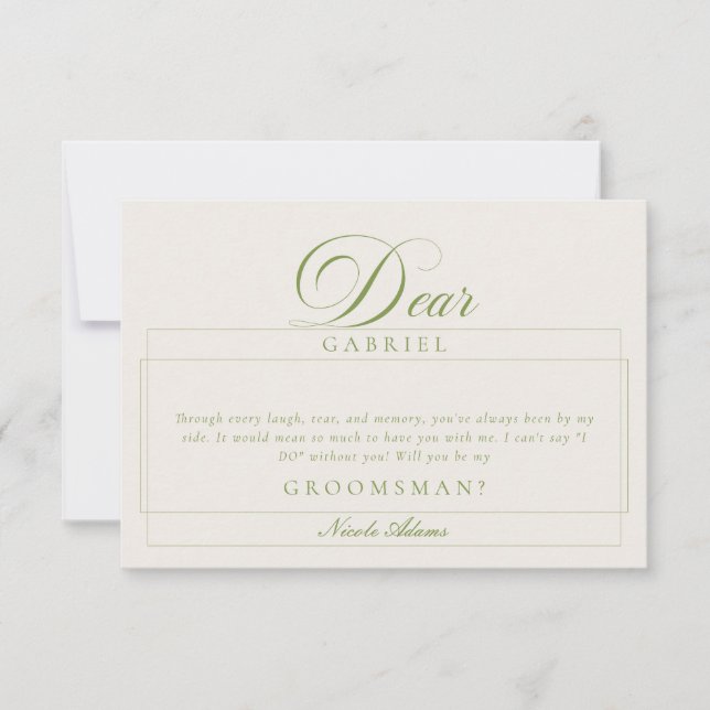 Cartes de proposition de garçon d'honneur en ivoir (Devant)