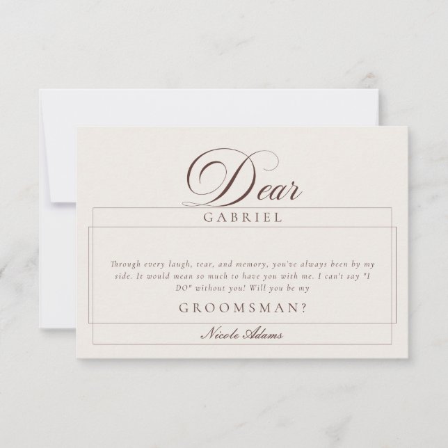 Cartes de proposition de garçon d'honneur en ivoir (Devant)