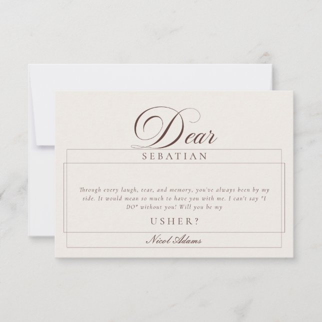 Cartes de proposition de mariage Classiques Ivory  (Devant)