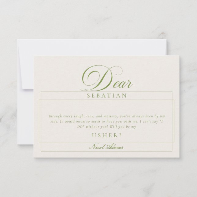 Cartes de proposition de mariage Classiques Ivory  (Devant)