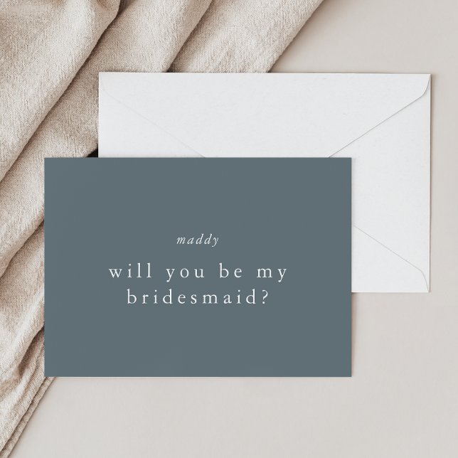 CARTES DE PROPOSITION EMELIA Simple Dark Blue Brid (EMELIA Simple Dark Blue Bridesmaid Proposal Cards)