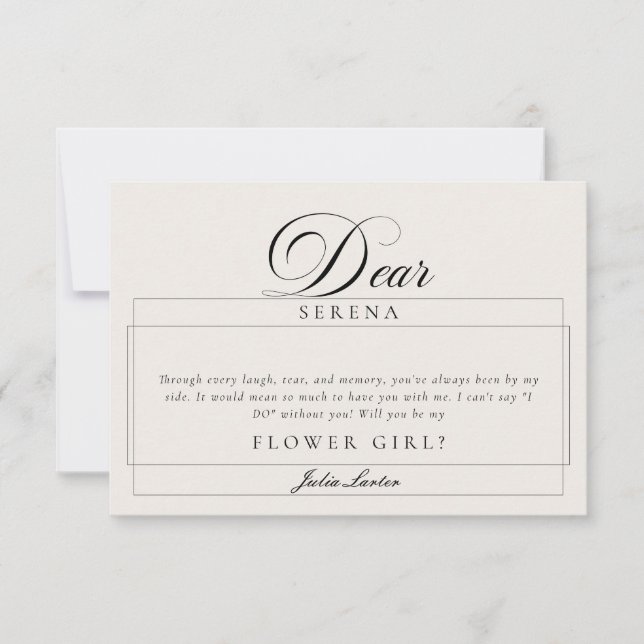 Cartes de Proposition Fille Fleur Classiques Ivoir (Devant)