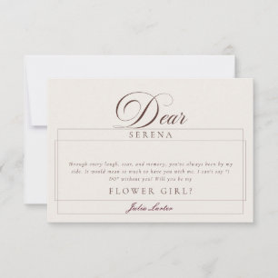 Cartes de Proposition Fille Fleur en Ivoire Brun C