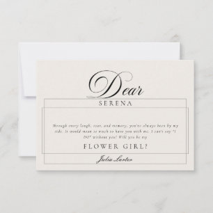 Cartes de Proposition Fille Fleur Noir Ivoire Clas