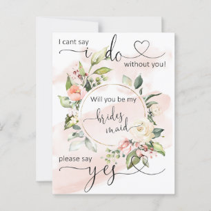 Cartes de propositions Floral Bridesmaid
