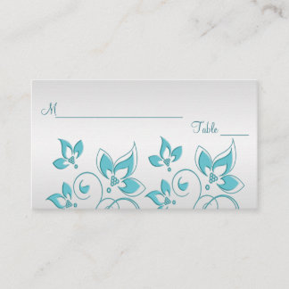 Cartes de puces florales d'argent et d'eau