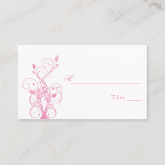 Cartes de puces florales rose et blanc