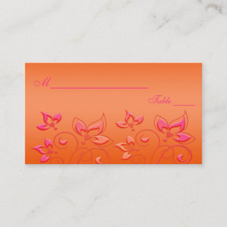 Cartes de puces florales roses et orange