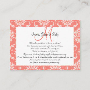 Cartes de puits Coral Rose Mariage damassé