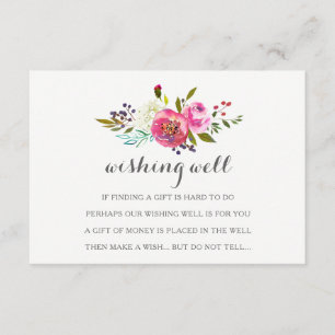 Cartes de puits d'aquarelle romantique Floral