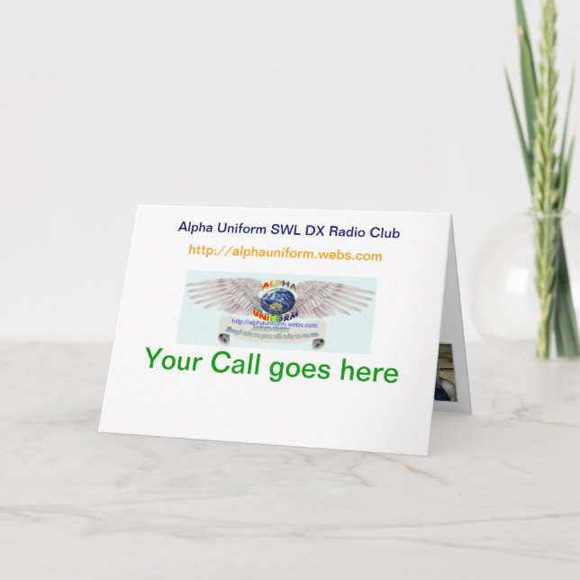 Cartes de QSL pliées alpha par uniforme (Devant)