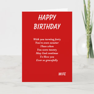 Cartes de quarantième anniversaire de femme