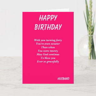 Cartes de quarantième anniversaire du mari