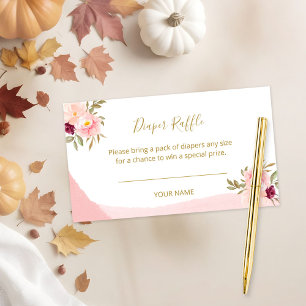 Cartes de raflle de couches pour Baby Shower Rose 