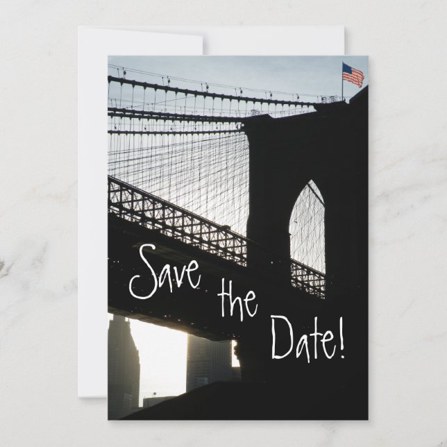 Cartes de rappel de mariage Pont de Brooklyn (Devant)