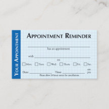 Cartes de rappel de rendez-vous avec message de ge