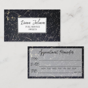 Cartes de rappel de rendez-vous Barbier Marbre Noi