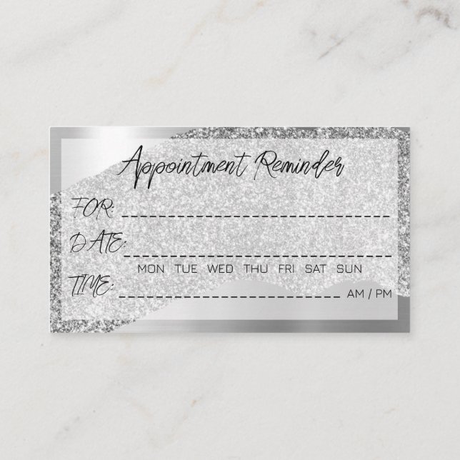 Cartes de rappel de rendez-vous Bling Parties scin (Dos)
