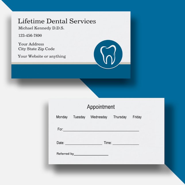 Cartes de rappel de rendez-vous de dentiste élégan (Créateur téléchargé)