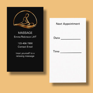 Cartes de rappel de rendez-vous de massage élégant