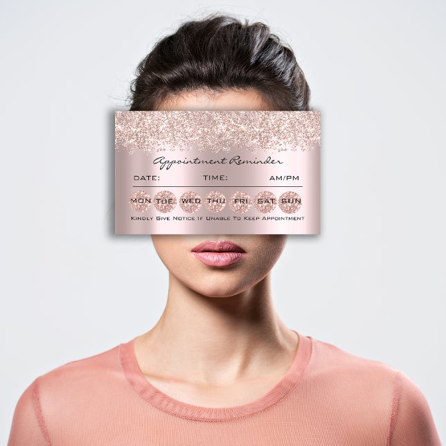 Cartes de rappel de rendez-vous Maquillage Lash Br (Appointment Reminder Cards Makeup Lash Brows Rose)