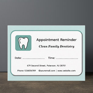 Cartes de rappel de rendez-vous pour dentistes mod