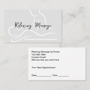 Cartes de rappel pour le massage relaxant