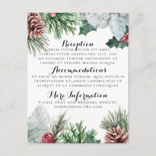 Cartes de réception Cônes de pin et houx d'hiver