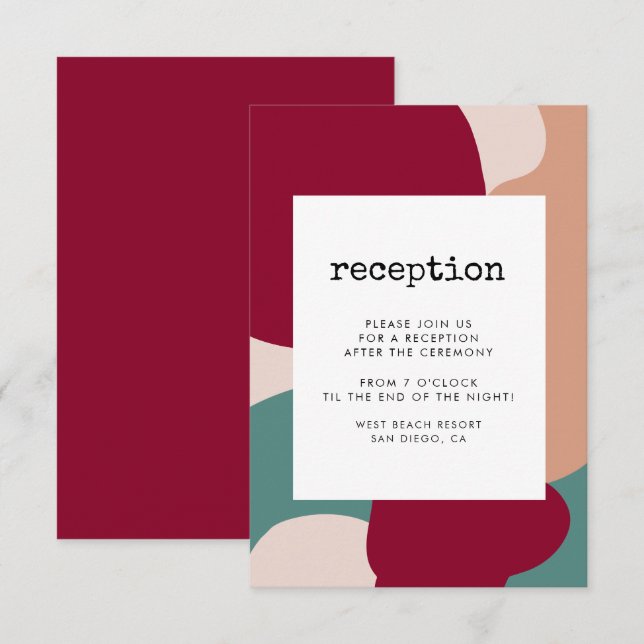 Cartes de réception contemporaines à formes abstra (Devant / Derrière)