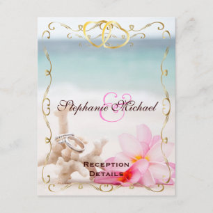 Cartes de réception de bagues de mariage sur la pl