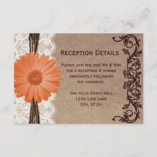 Cartes de réception de mariage à fleurs de pêche r
