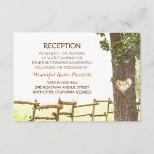cartes de réception de mariage à l'arbre d'amour à
