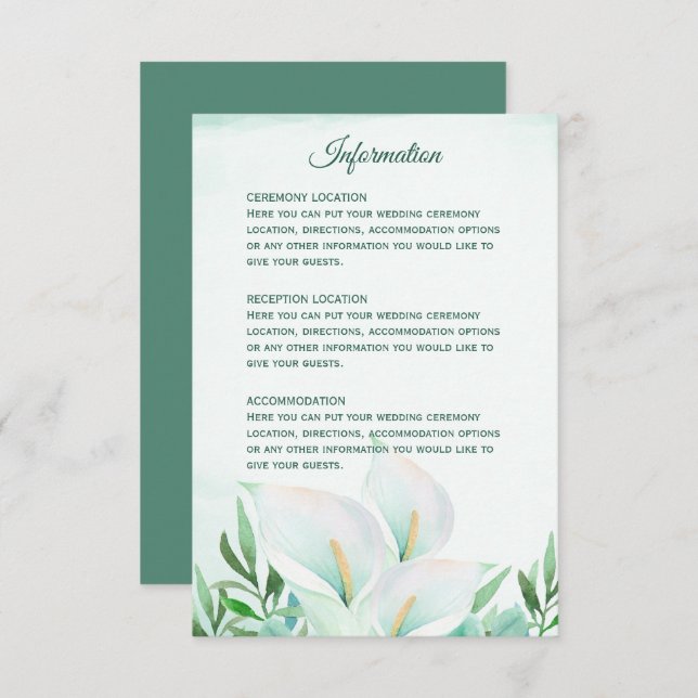 Cartes de réception de mariage avec monogramme et  (Devant / Derrière)