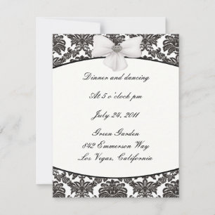 Cartes de réception de mariage Damask Elegance